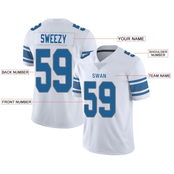 Custom D.Lions Football Jersey Team Player or Personalized Design Your Own Name for Men's Women's Youth Jerseys Blue - Image 5