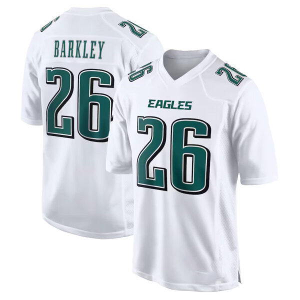 P.Eagles #26 Saquon Barkley Tundra White Fashion Game Stitched American Football Jerseys - Image 2