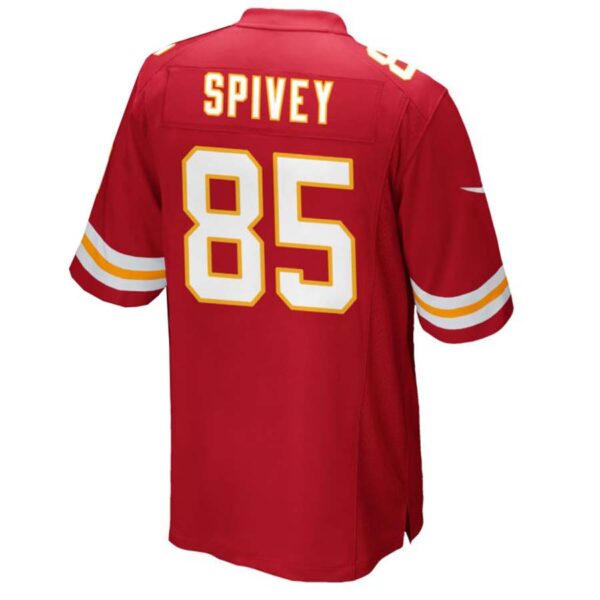 KC.Chiefs #85 Geor'Quarius Spivey Red Game Player Jersey Stitched American Football Jerseys