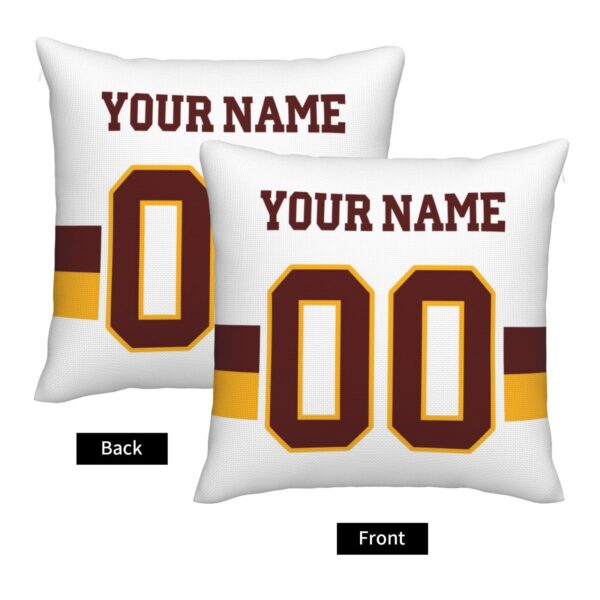 Custom W.Football Team White Decorative Throw Pillow Case - Print Personalized Football Team Fans Name & Number Birthday Gift - Image 3