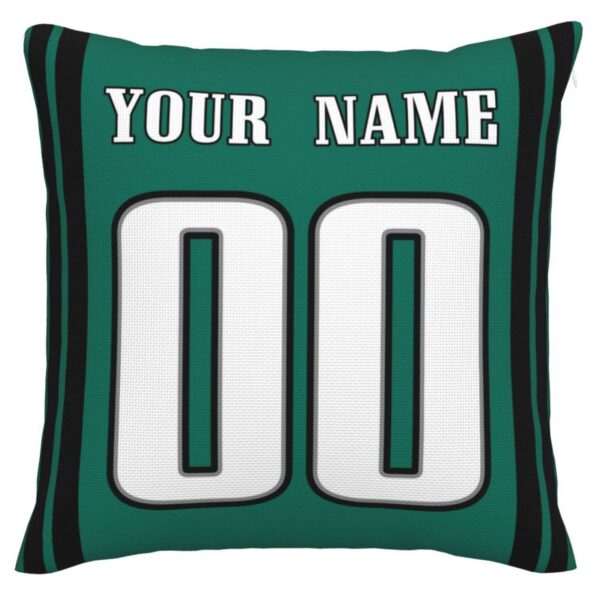 Custom P.Eagles Pillow Decorative Throw Pillow Case - Print Personalized Football Team Fans Name & Number Birthday Gift Football Pillows - Image 2