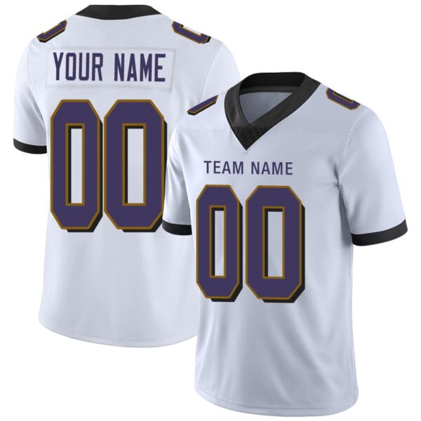 Custom B.Ravens Football JerseyS Team Player or Personalized Design Your Own Name for Men's Women's Youth Jerseys Purple - Image 2