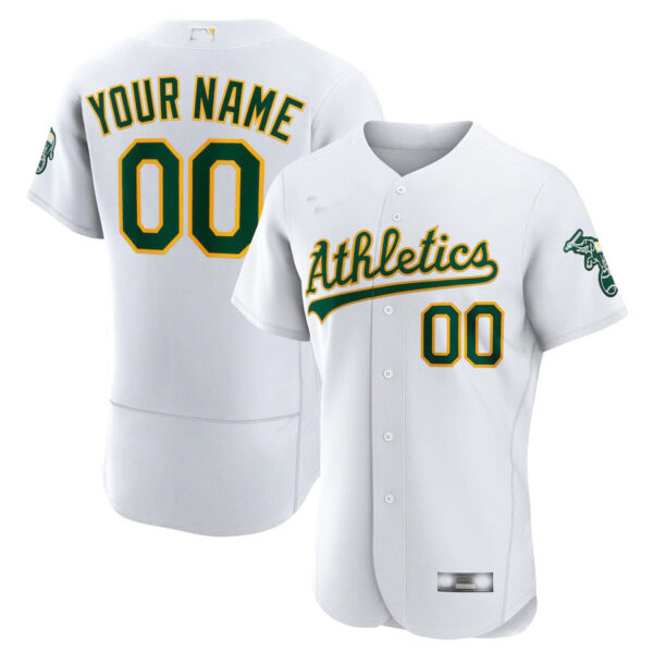 Baseball Jerseys Custom Oakland Athletics White Home Authentic Custom Jersey