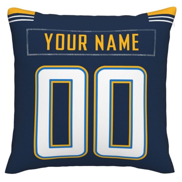 Custom LA.Chargers Pillow Decorative Throw Pillow Case - Print Personalized Football Team Fans Name & Number Birthday Gift Football Pillows - Image 3