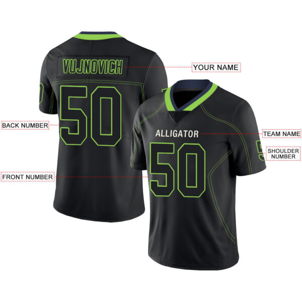 Custom S.Seahawks Stitched American Football Jerseys Personalize Birthday Gifts Black Jersey - Image 2