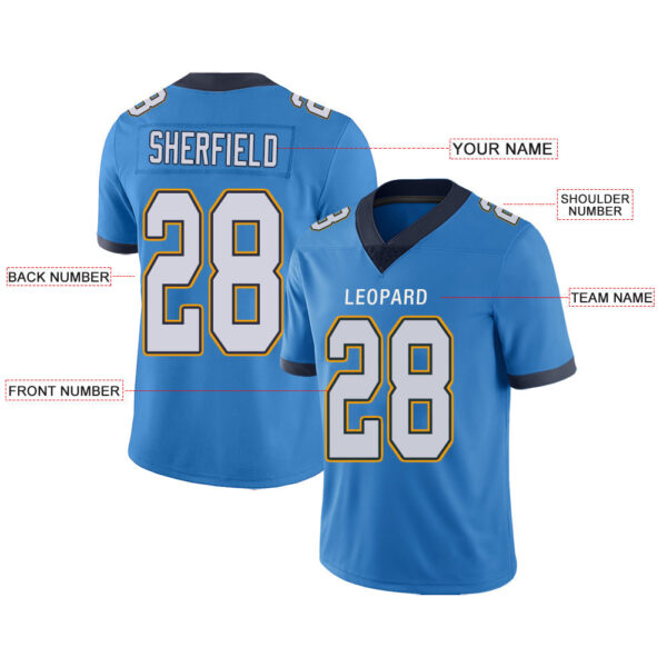 Custom LA.Chargers  Stitched American Football Jerseys Personalize Birthday Gifts Powder Blue Jersey - Image 2