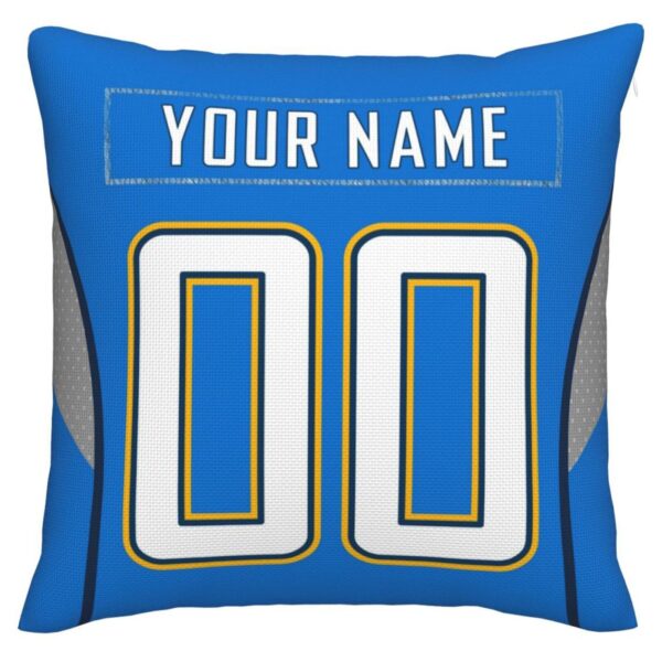 Custom LA.Chargers Pillow Decorative Throw Pillow Case - Print Personalized Football Team Fans Name & Number Birthday Gift Football Pillows - Image 2