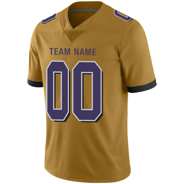 Custom B.Raven Men's American Gold Fashion Vapor Limited Stitched Football Jerseys - Image 4