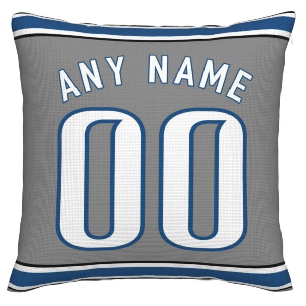 Custom D.Lions Pillow Decorative Throw Pillow Case - Print Personalized Football Team Fans Name & Number Birthday Gift Football Pillows - Image 2