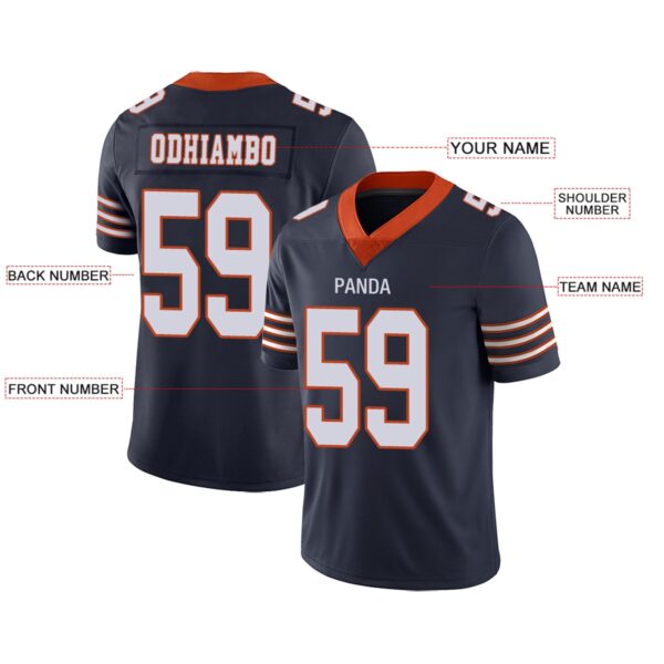 Custom C.Bears Football Jerseys Team Player or Personalized Design Your Own Name for Men's Women's Youth Jerseys Navy - Image 4