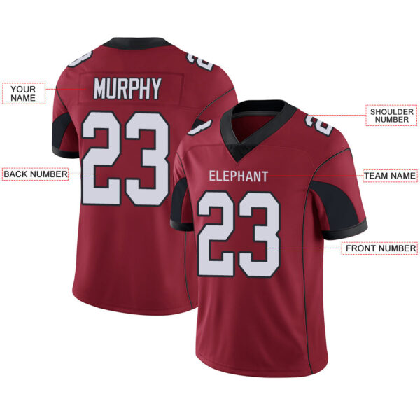 Custom A.Cardinal Men's American Red Stitched Football Jerseys - Image 2