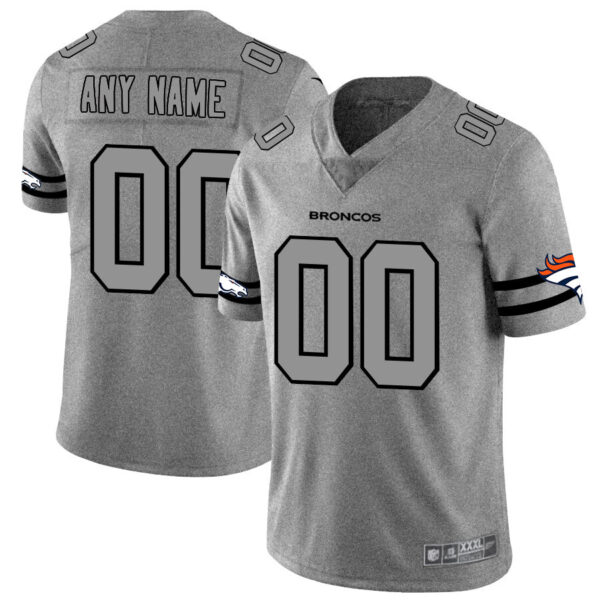 Custom D.Broncos 2019 Gray Gridiron Gray Vapor Untouchable Limited Jersey Stitched Jersey American Football Jerseys