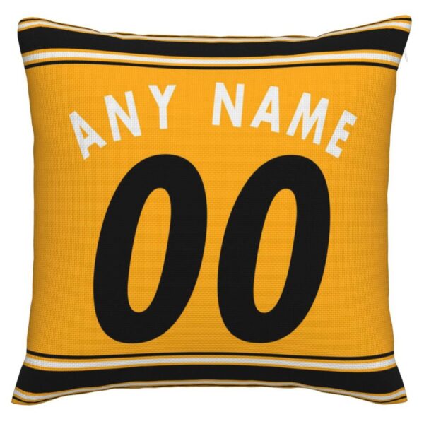 Custom P.Steelers Pillow Decorative Throw Pillow Case - Print Personalized Football Team Fans Name & Number Birthday Gift Football Pillows - Image 2