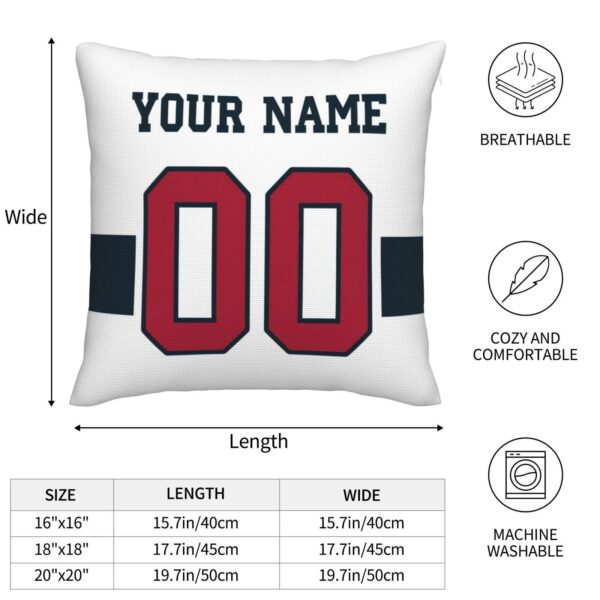 Custom H.Texans Pillow Decorative Throw Pillow Case - Print Personalized Football Team Fans Name & Number Birthday Gift Football Pillows - Image 4