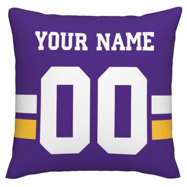 Custom MN.Vikings Pillow Decorative Throw Pillow Case - Print Personalized Football Team Fans Name & Number Birthday Gift Football Pillows - Image 2