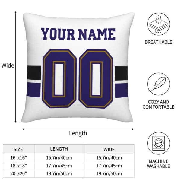 Custom B.Ravens Pillow Purple Football Team Decorative Throw Pillow Case Print Personalized Football Style Fans Letters & Number Birthday Gift Football Pillows - Image 4