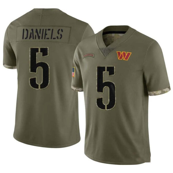 W.Commanders #5 Jayden Daniels 2022 Olive Salute To Service Limited Stitched Jersey Football Jersey