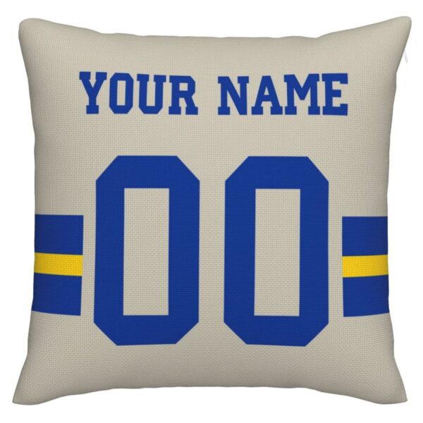 Custom LA.Rams Pillow Decorative Throw Pillow Case - Print Personalized Football Team Fans Name & Number Birthday Gift Football Pillows - Image 2