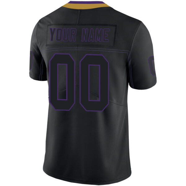 Custom B.Ravens Men's American  Black Fashion Vapor Limited Stitched Football Jerseys - Image 3