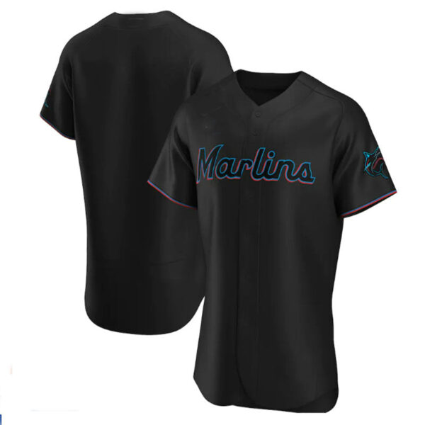 Miami Marlins Black Alternate Authentic Team Jersey Baseball Jerseys