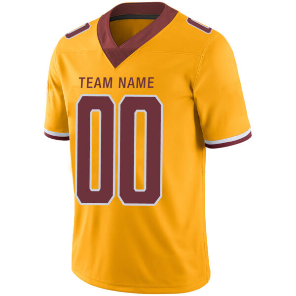 Custom W.Football Team Stitched American Football Jerseys Personalize Birthday Gifts Gold Jersey - Image 5