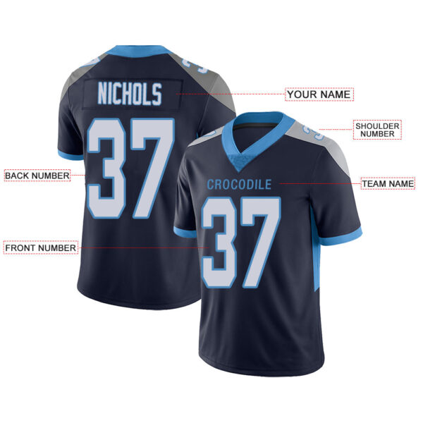 Custom T.Titans Stitched American Football Jerseys Personalize Birthday Gifts Navy Jersey - Image 2