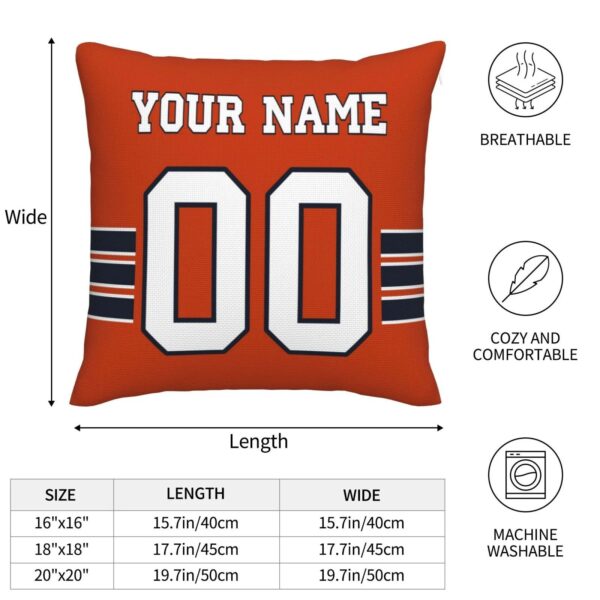 Custom C.Bears Pillow Decorative Throw Pillow Case - Print Personalized Football Team Fans Name & Number Birthday Gift Football Pillows - Image 6