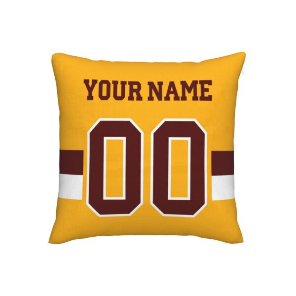 Custom Gold W.Commanders Decorative Throw Pillow Case - Print Personalized Football Team Fans Name & Number Birthday Gift