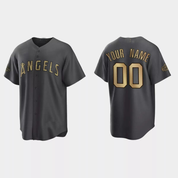 Custom Los Angeles Angels 2022 All-Star Game Replica Jersey C Charcoal Stitched Baseball Jerseys