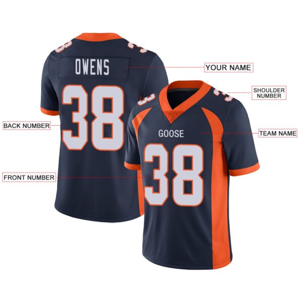 Custom D.Broncos Football Jerseys Team Player or Personalized Design Your Own Name for Men's Women's Youth Jerseys Orange - Image 4