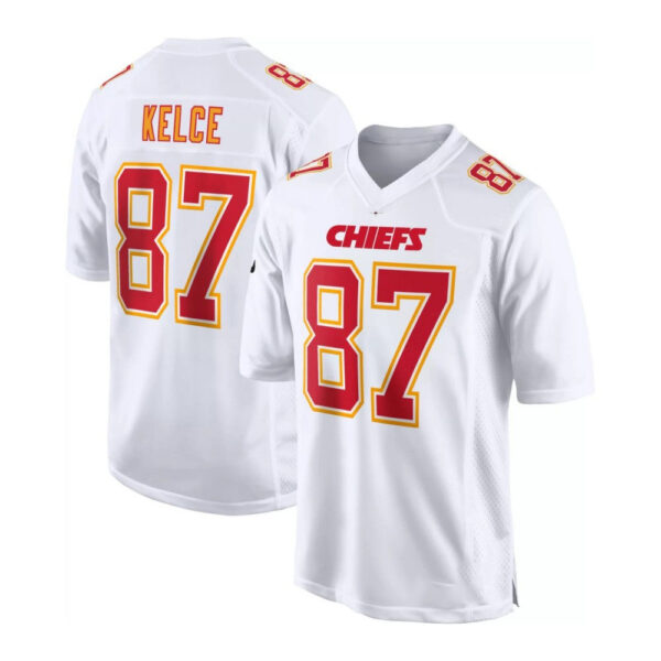 KC.Chiefs #87 Travis Kelce White Carbon Fashion Game Player Jersey Football Jerseys - Image 2