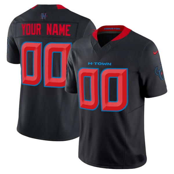 Custom H.Texans Active Player Red Navy 2024 F.U.S.E Vapor Football Stitched Jersey