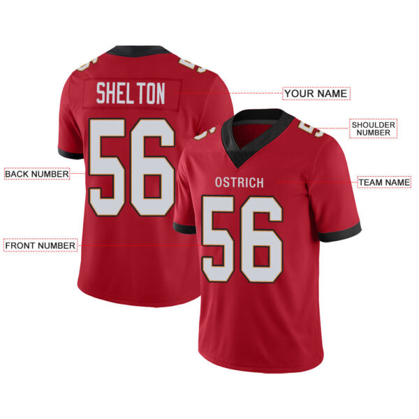 Custom TB.Buccaneers Stitched American Football Jerseys Personalize Birthday Gifts Red Jersey - Image 2