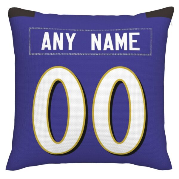 Custom B.Ravens Pillow Purple Football Team Decorative Throw Pillow Case Print Personalized Football Style Fans Letters & Number Birthday Gift Football Pillows