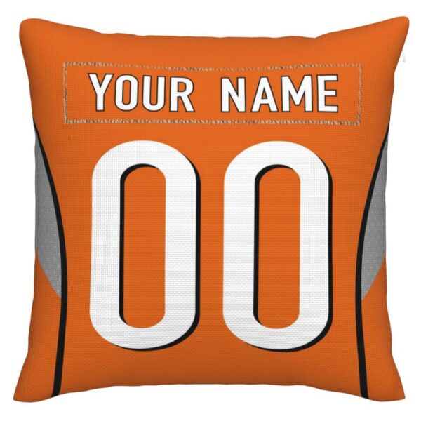 Custom C.Bengals Pillow Decorative Throw Pillow Case - Print Personalized Football Team Fans Name & Number Birthday Gift Football Pillows - Image 3