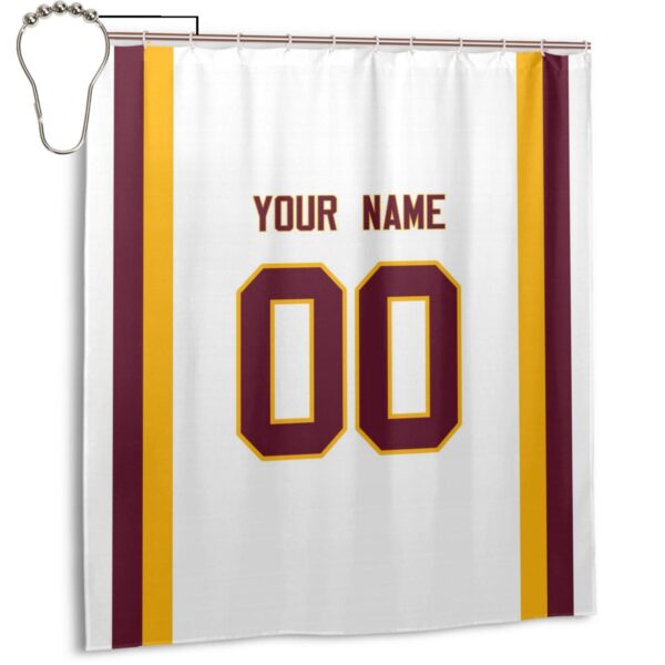 Custom W.Commanders Football style personalized shower curtain custom design name and number set of 12 shower curtain hooks Rings - Image 11