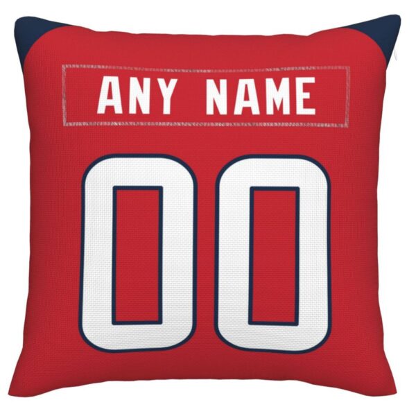 Custom H.Texans Pillow Decorative Throw Pillow Case - Print Personalized Football Team Fans Name & Number Birthday Gift Football Pillows - Image 2