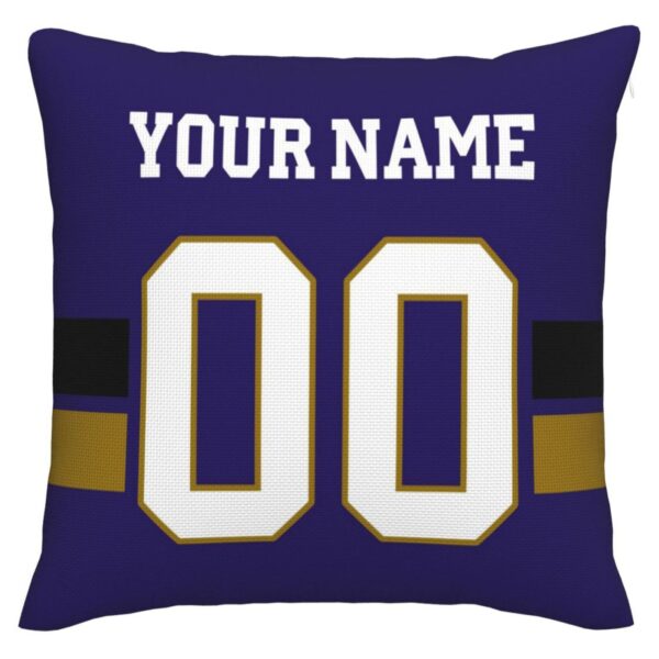 Custom B.Ravens Pillow Purple Football Team Decorative Throw Pillow Case Print Personalized Football Style Fans Letters & Number Birthday Gift Football Pillows - Image 2