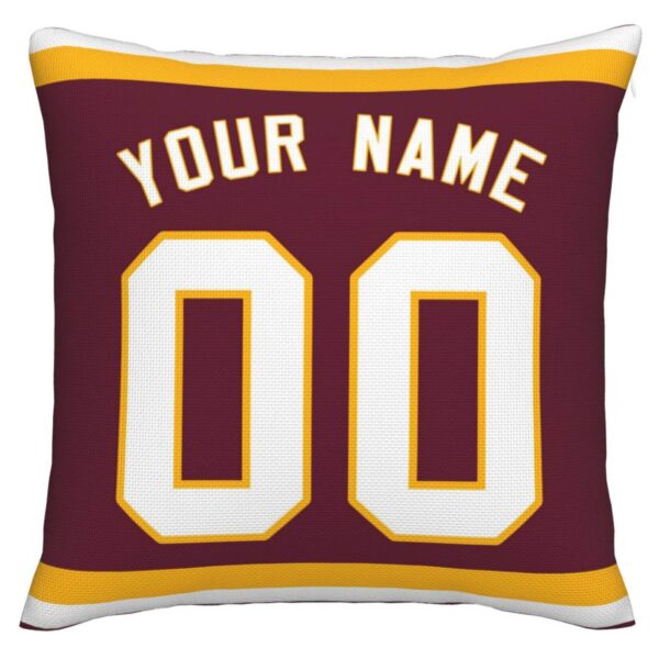 Custom W.Football Team Pillow Decorative Throw Pillow Case - Print Personalized Football Team Fans Name & Number Birthday Gift Football Pillows - Image 2