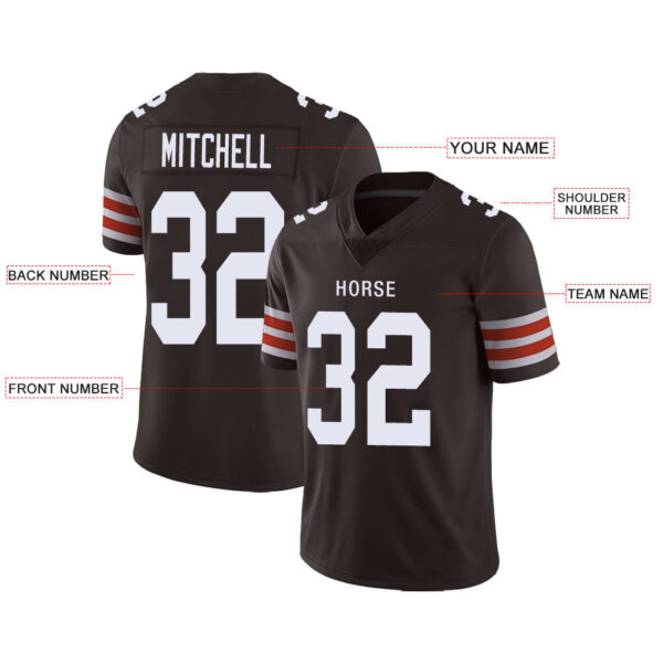 Custom C.Brown Stitched American Jerseys Personalize Birthday Gifts Brown Jersey Football - Image 2