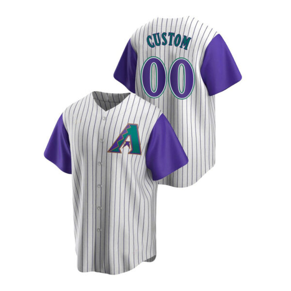 Custom Men's A.Diamondback #00 Alternate Cooperstown Collection Cream Purple Jersey