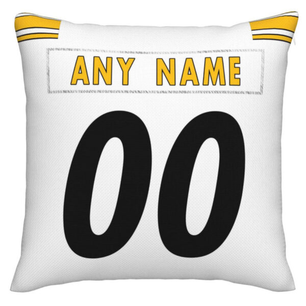 Custom P.Steelers Pillow Decorative Throw Pillow Case - Print Personalized Football Team Fans Name & Number Birthday Gift Football Pillows - Image 3