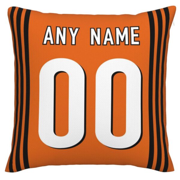 Custom C.Bengals Pillow Decorative Throw Pillow Case - Print Personalized Football Team Fans Name & Number Birthday Gift Football Pillows - Image 3