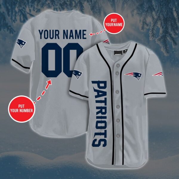 Personalized Custom NE.Patriots Baseball Jersey Short Sleeve Sports  Jersey - Image 2