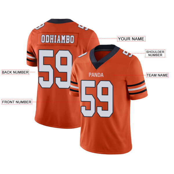 Custom C.Bear Stitched American Football Jerseys Personalize Birthday Gifts Orange Jersey - Image 2