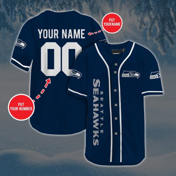 Personalized Custom S.Seahawks Baseball Jersey Short Sleeve Sports Jersey - Image 4