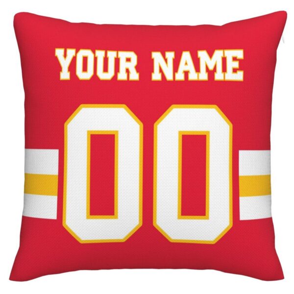 Custom KC.Chiefs Pillow Decorative Throw Pillow Case - Print Personalized Football Team Fans Name & Number Birthday Gift Football Pillows - Image 2