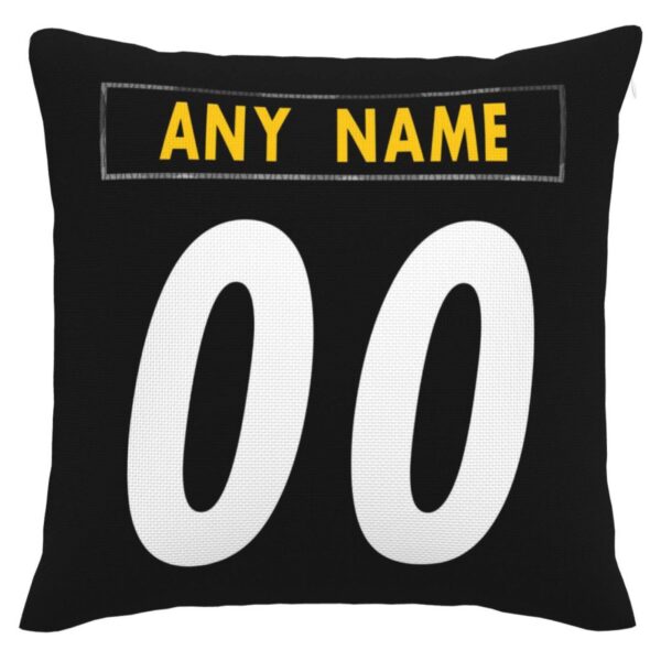 Custom P.Steelers Pillow Decorative Throw Pillow Case - Print Personalized Football Team Fans Name & Number Birthday Gift Football Pillows - Image 3