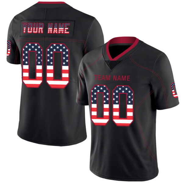 Custom A.Falcon Men's American Black USA Flag Fashion Vapor Limited Stitched Football Jersey