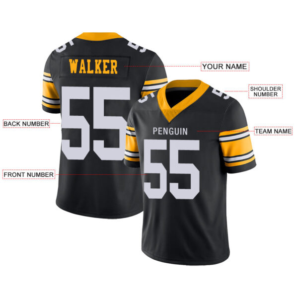 Custom P.Steelers Stitched American Football Jerseys Personalize Birthday Gifts Black Jersey - Image 2